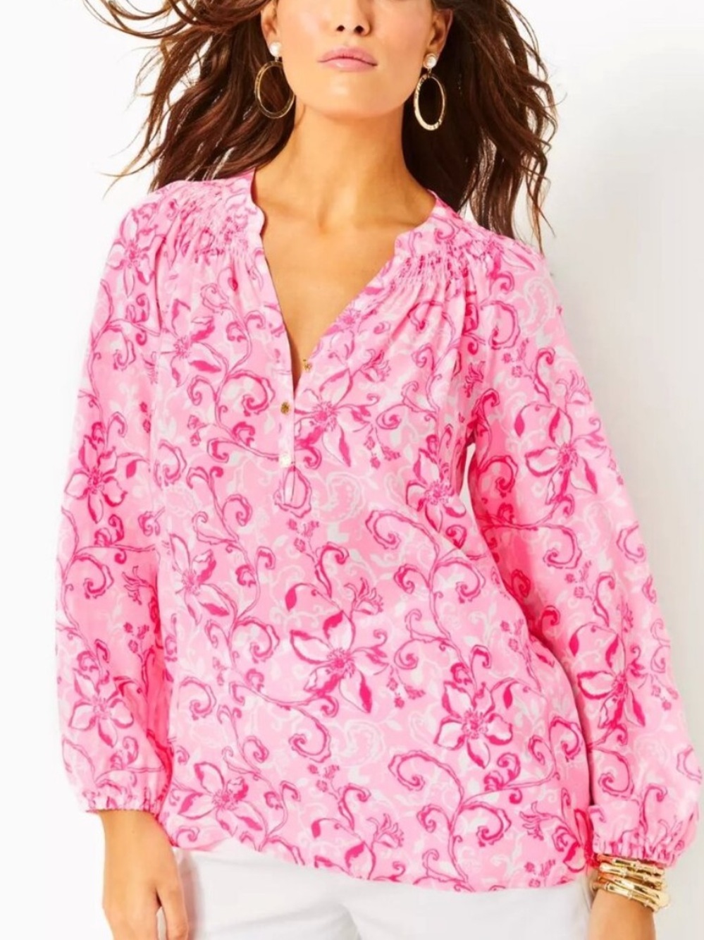 NEW Lilly Pulitzer Elsa Silk Top Conch Shell Pink Flamingle Garden NWT Blouse L4